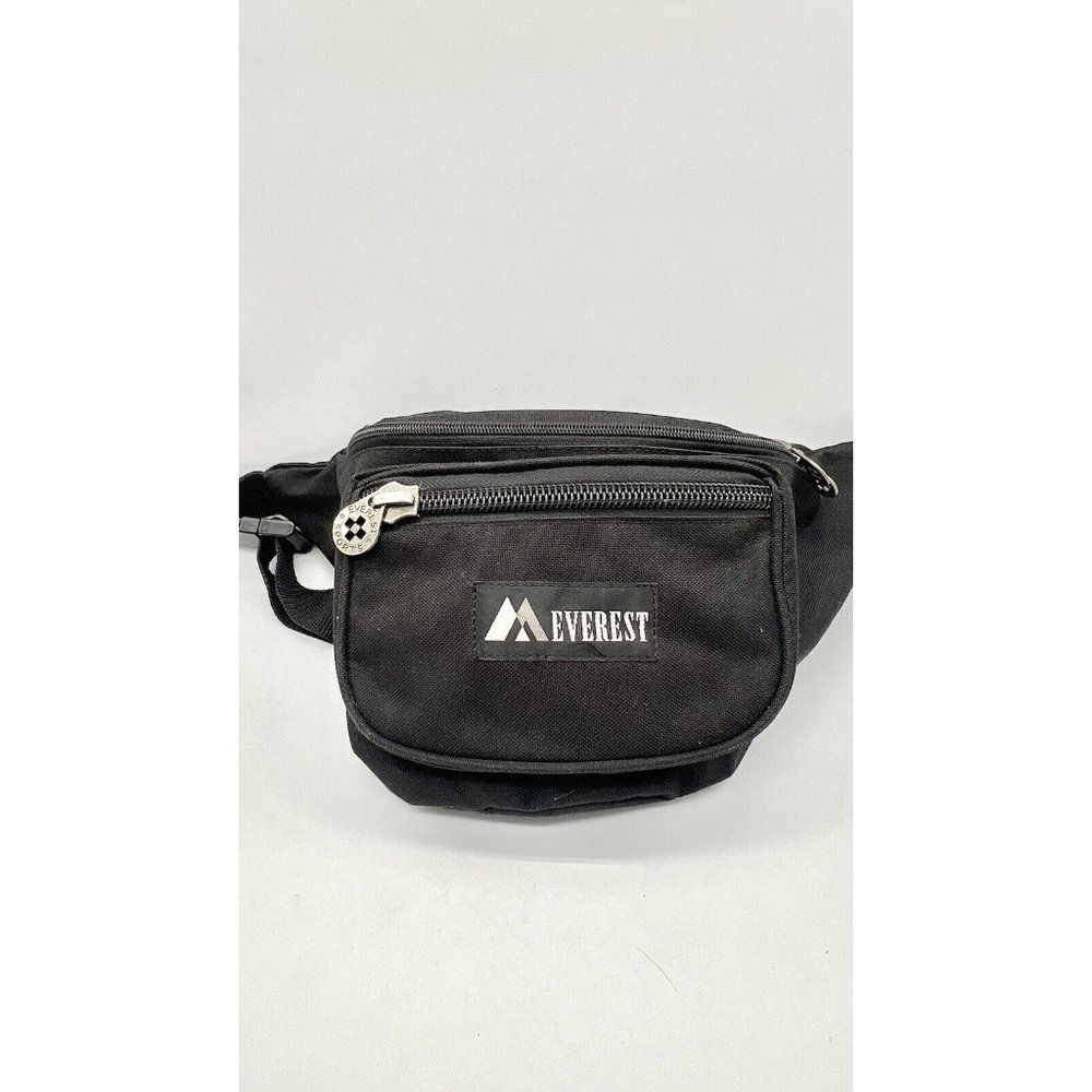 NEW Everest Unisex Fanny Pack S Small Black 3 Pockets Zipper Bag Pouch Accessory
